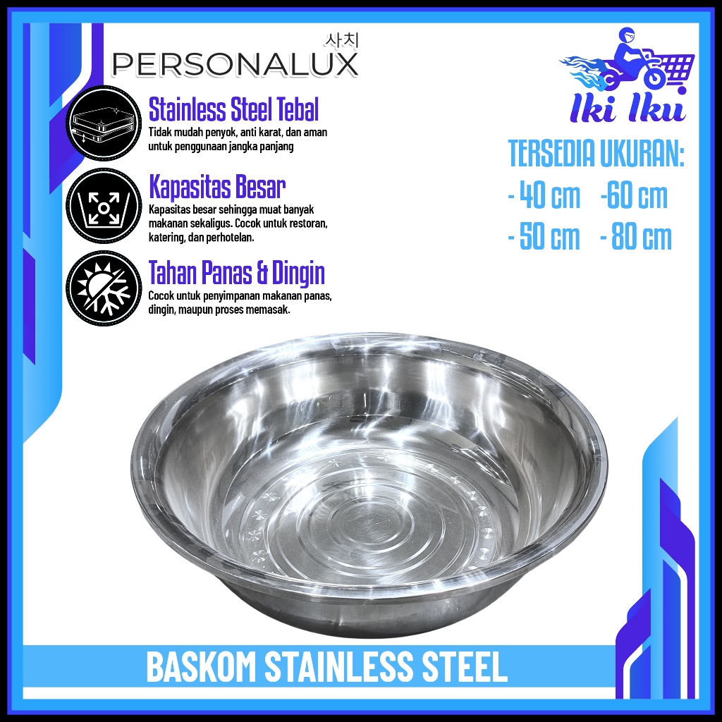 Baskom Stainless Steel Besar Jumbo Wadah Mixing Bowl