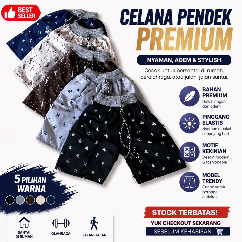Promo 100 Ribu Dapat 10 Pcs Celana Pendek Anak Laki-Laki Cinos Motif Karakter Usia 2 - 13 Tahun term