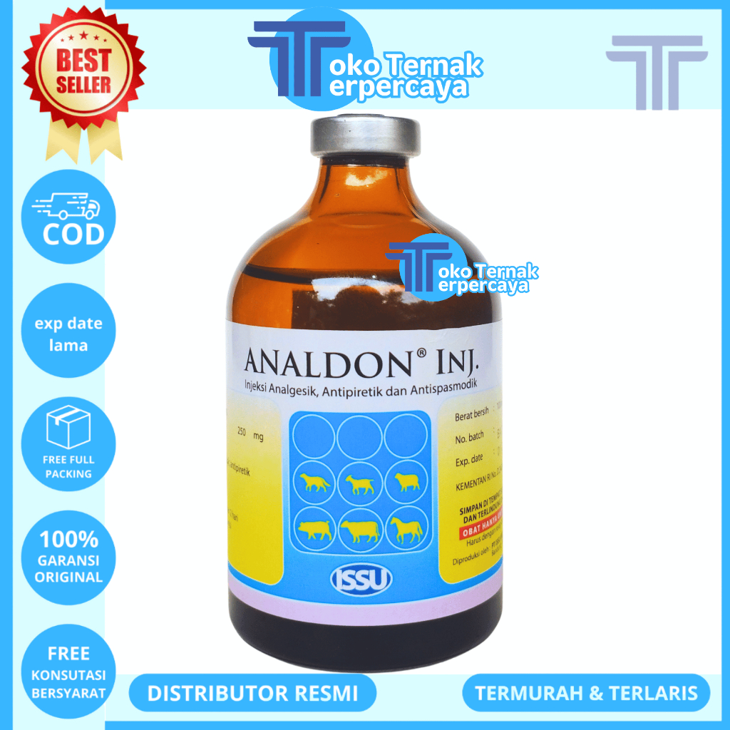 ANALDON 100 ML ISSU - Obat Hewan Pereda Sakit Demam Analgesik Antipiretik Ternak Sapi Kambing Kerbau