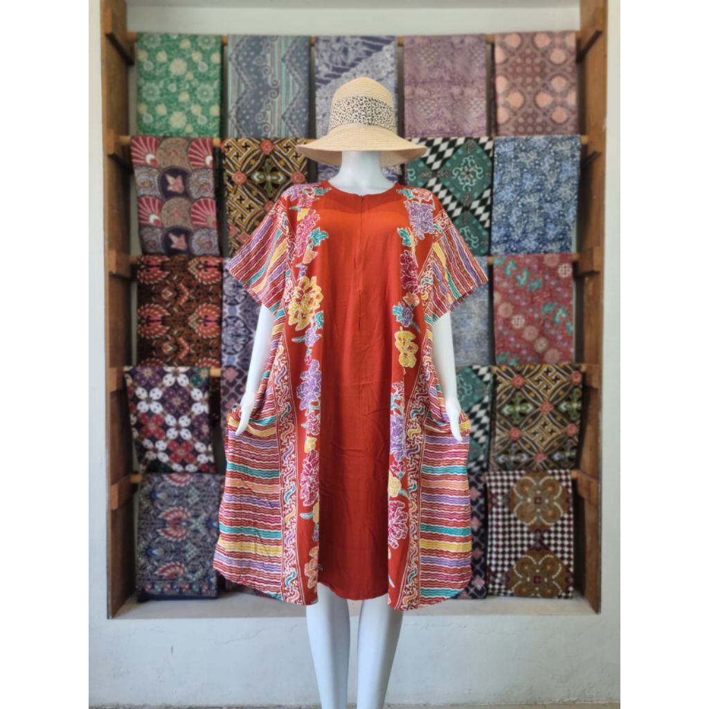 SLENDANG ENCIM Daster Lowo Colet Ld 140 Pb 115 Jumbo Busui Rayon Premium Resleting Depan Dress Batik