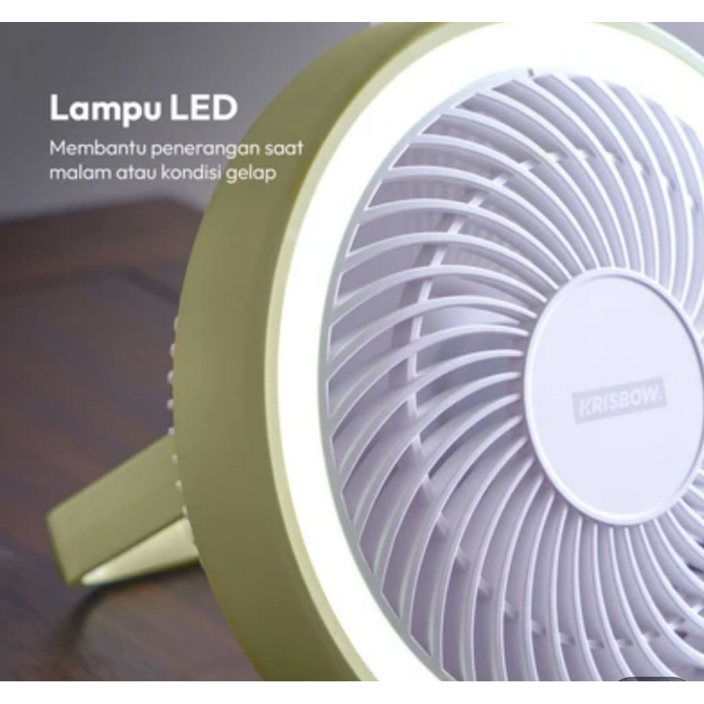 KIPAS + LAMPU DARURAT / EMERGENCY LAMP / RECHARGABLE LAMP KRISBOW