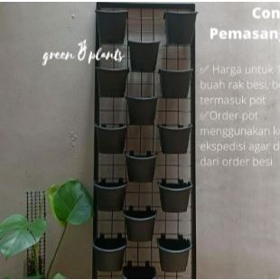 Rak Besi Tanaman Dinding Vertikal Vertical Garden 120cm x 40cm Hitam