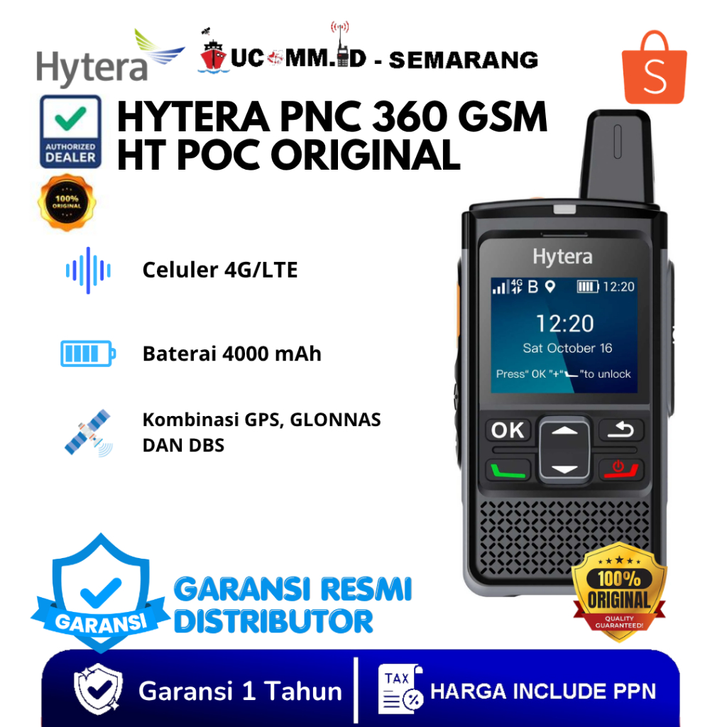 HYTERA Pnc 360 POC Ht Poc Hytera PNC 360 PNC360 4G Wifi LTE GPS Original Garansi