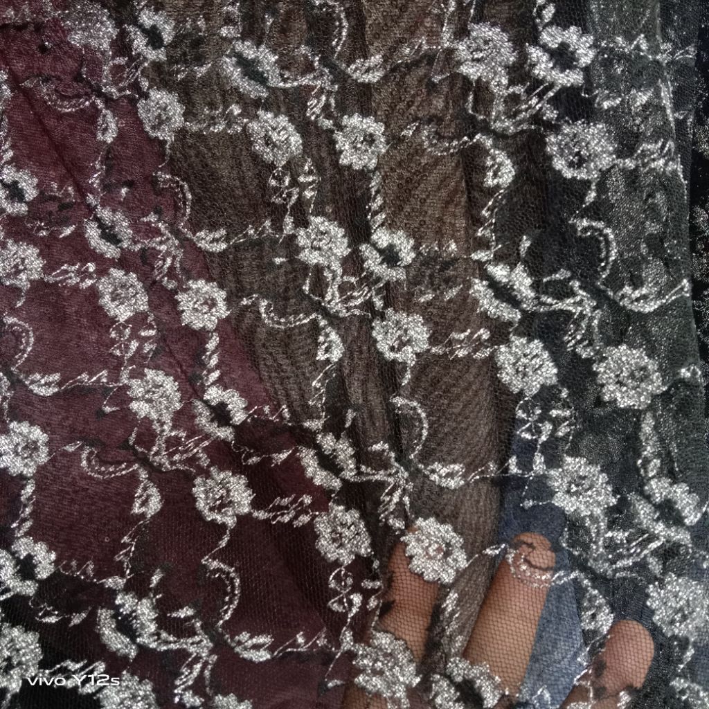 Kain Brokat Geliter / Harga / 0.5m / Kain Brokat Geliter Meteran / Bahan Brokat Geliter / Bahan Brok