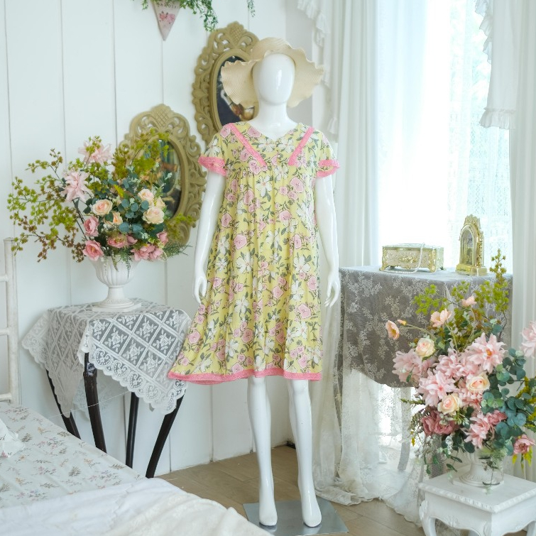 RUBY Homedress Rayon Premium Original Kombinasi Renda Busui Friendly Nyaman Dipake