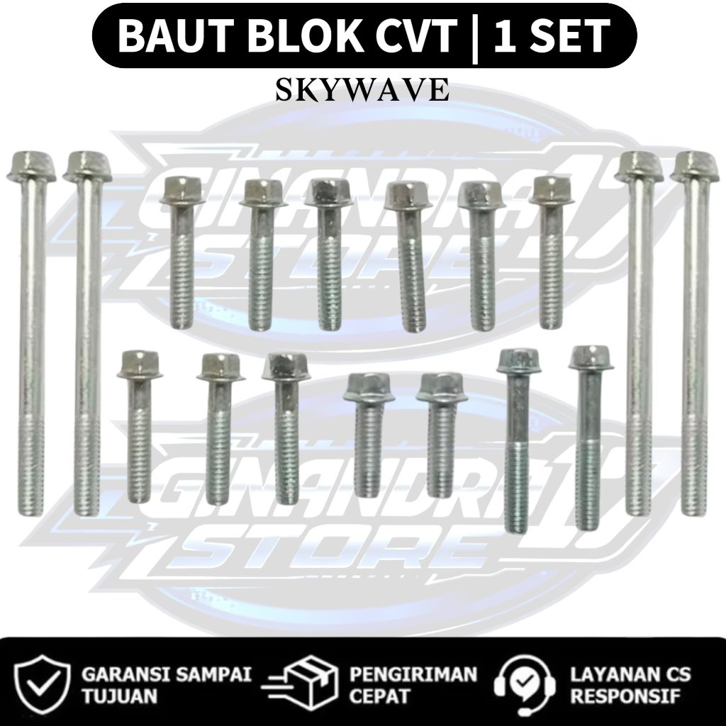 Baut Blok CVT 1 SET Suzuki Skywave / Baut CVT 1SET Motor Sky wave