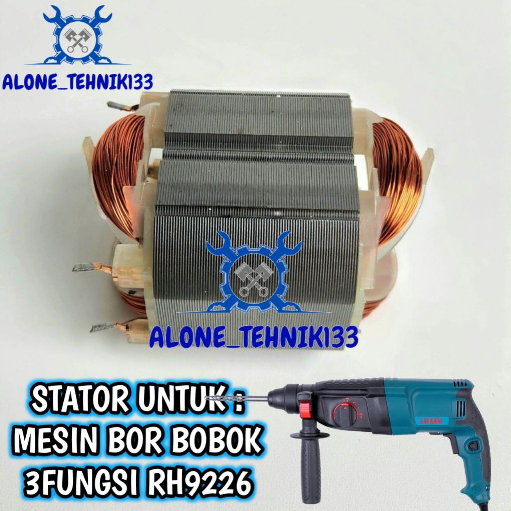 STATOR MESIN BOR ROTARY HAMMER FUJIYAMA RH9226 BANTALAN ATAU GULUNGAN UNTUK MESIN BOR ROTARY HAMMER 