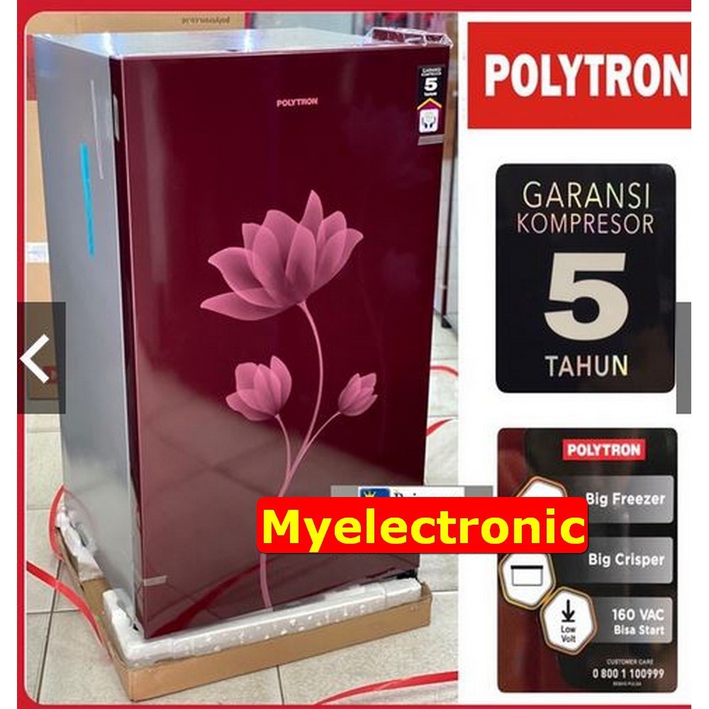 kulkas polytron 1 pintu prb 159 baru free ongkitr palembang garansi 5 th
