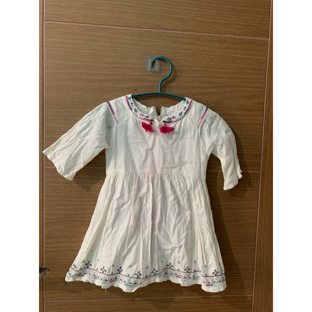 1-3 (Y) Dress Bohemian Putih Anak Perempuan