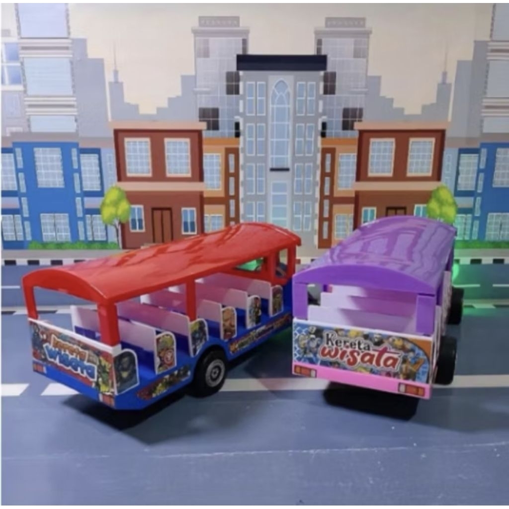 OT01 mainan mobil odong odong / mainan kereta wisata ada lampu dan musik