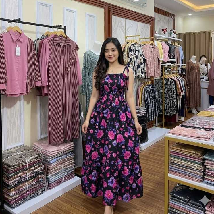 CANDAKENSI DRESS TALI WANITA / DRESS TANKTOP PANJANG SEMATA KAKI/ BABYDOLL PANJANG / Dress Ayuna Pan
