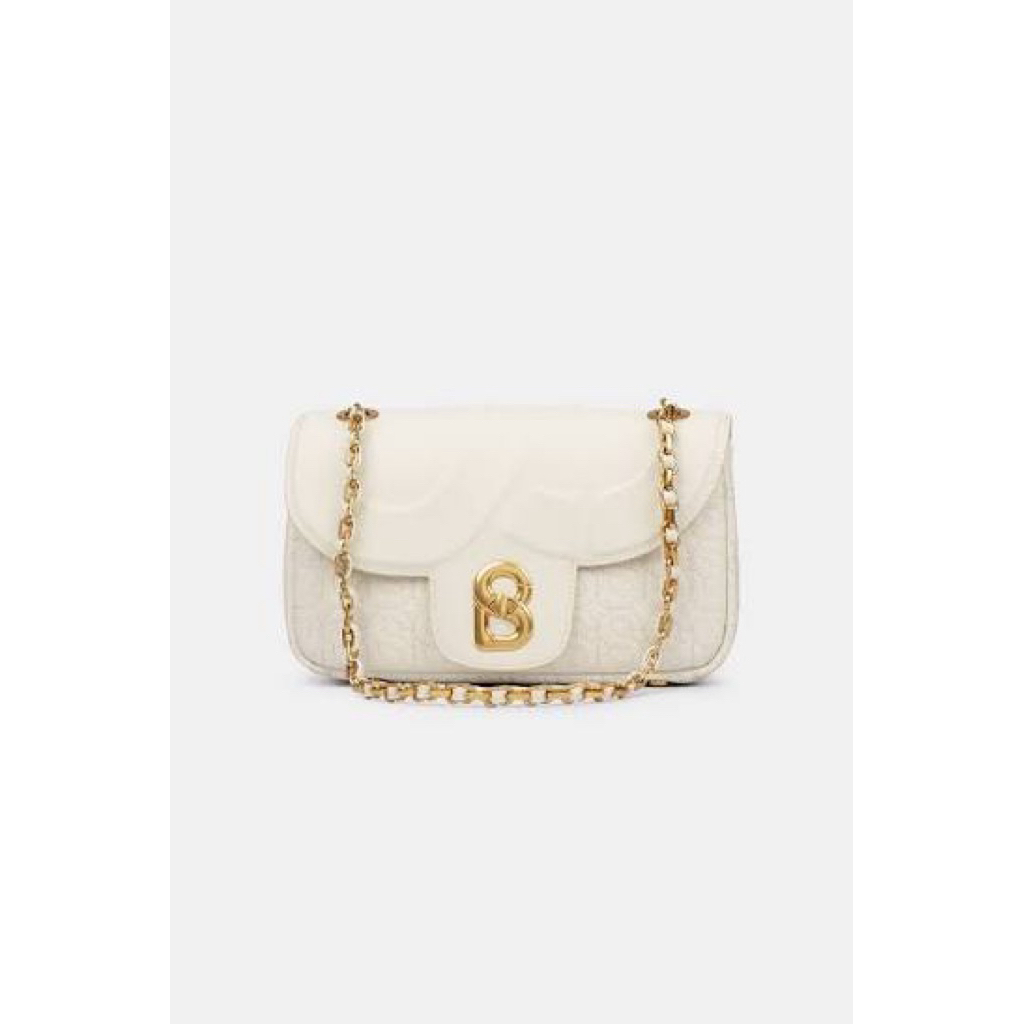 Aluna Leather Flap Bag Medium - Bone