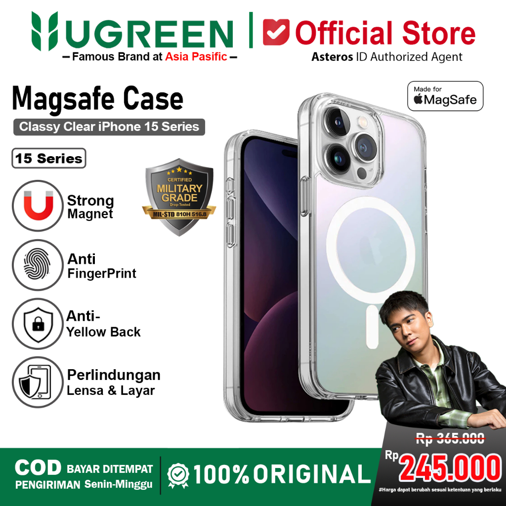 UGREEN Case Magsafe iPhone 15 Plus 15 Pro Max Matte Aurora Laser Gradient Clear