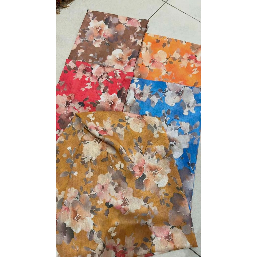 Material sifon yoryo motif flower original by Djuwita Kebaya || UK 1,4M