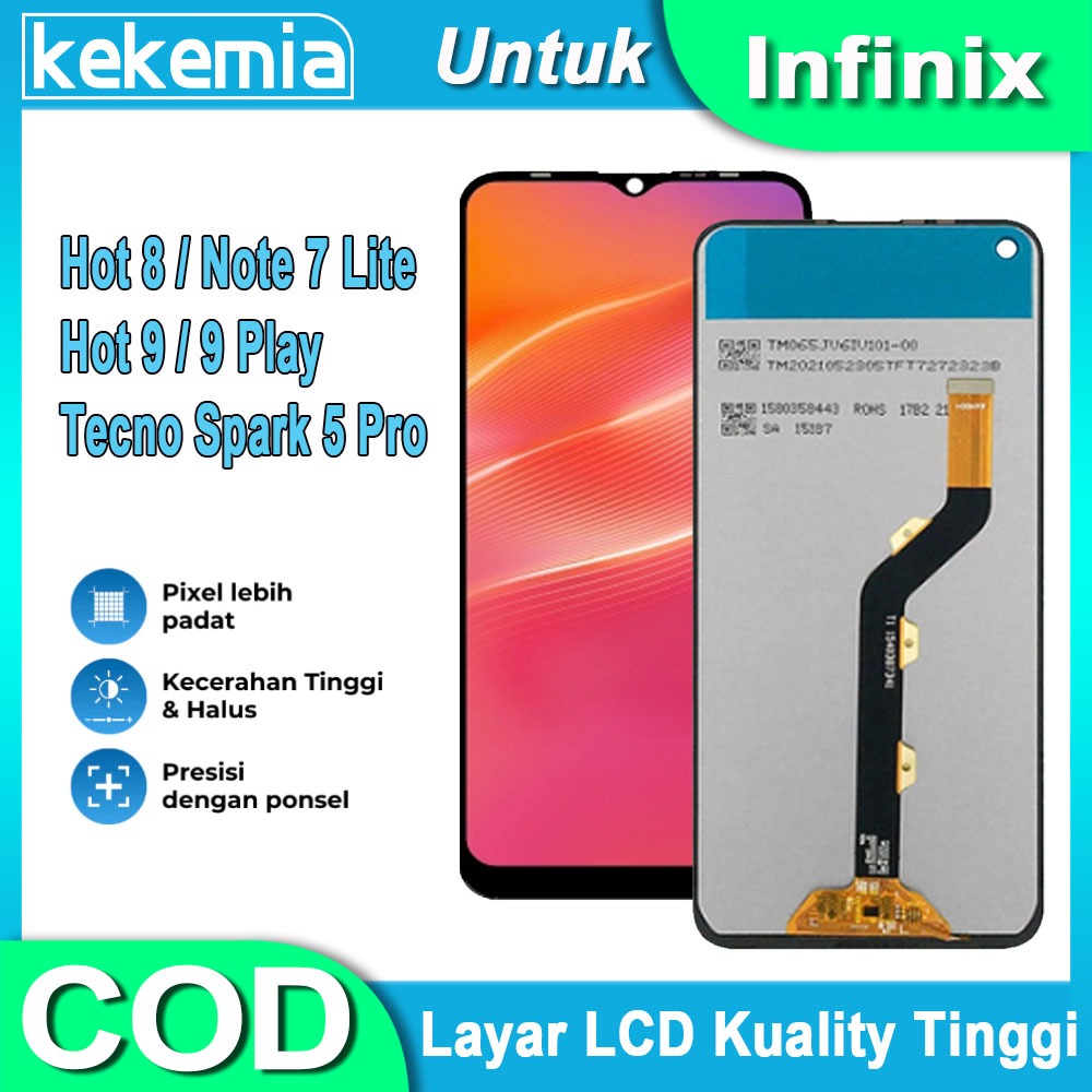LCD Untuk Infinix Hot 8 Hot 9 Hot 9 Play Note 7 Lite Tecno Spark 5 pro LCD TouchScreen Penggantian L