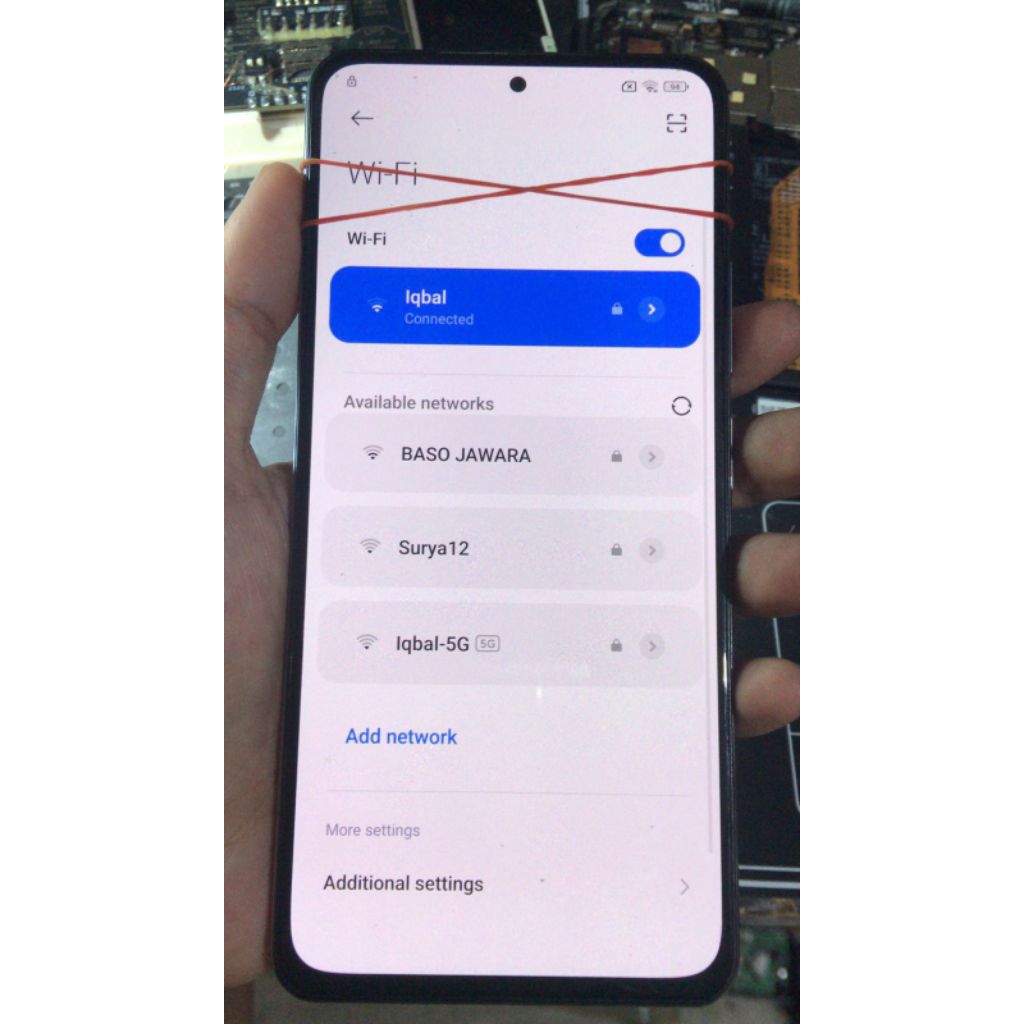 LCD POCO F3 ORI COPOTAN TESTED sudah set frame, batre, speaker dan fingerprint, minus lecet pake dan