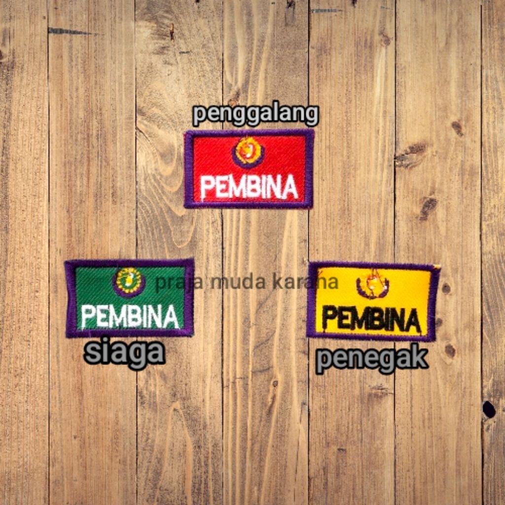 BED BADGE TANDA KUALIFIKASI PEMBINA PRAMUKA BORDIR/BED PEMBINA PRAMUKA/PERLENGKAPAN ALAT PRAMUKA