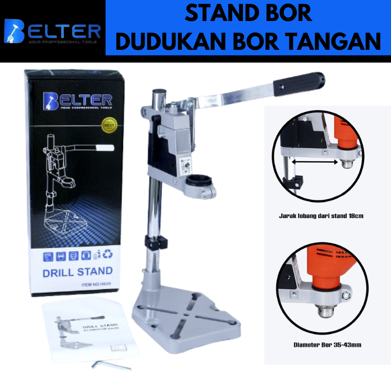 Belter Dudukan Bor Tangan / Drill Stand / Dudukan Bor Duduk Universal