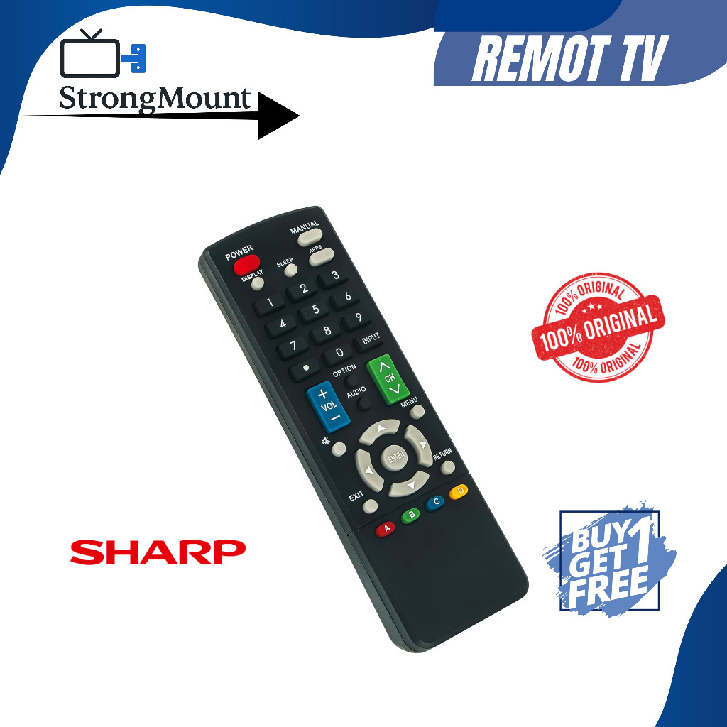 Remote SHARP TV LED LCD Remot TV SHARP Tabung Original SHARP STANDARD SM1