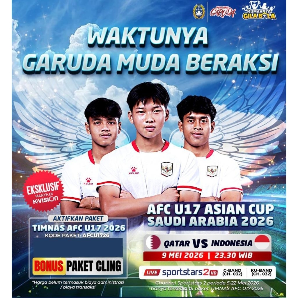 Voucher Paket K-Vision Timnas AFC U 17 2026 K Vision