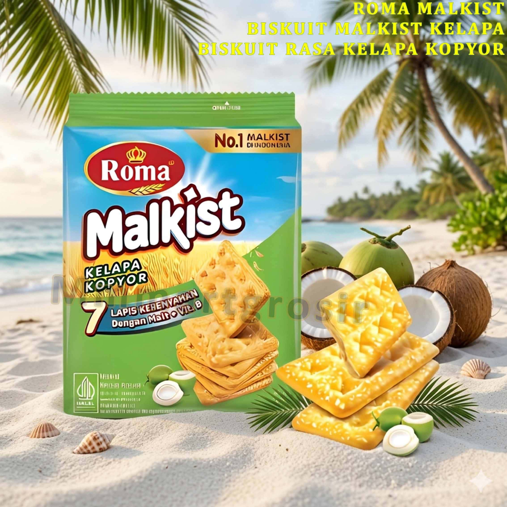 Biscuit Roma Malkist / Biskuit Malkist Kelapa / Biskuit Rasa Kelapa Kopyor / 224gr