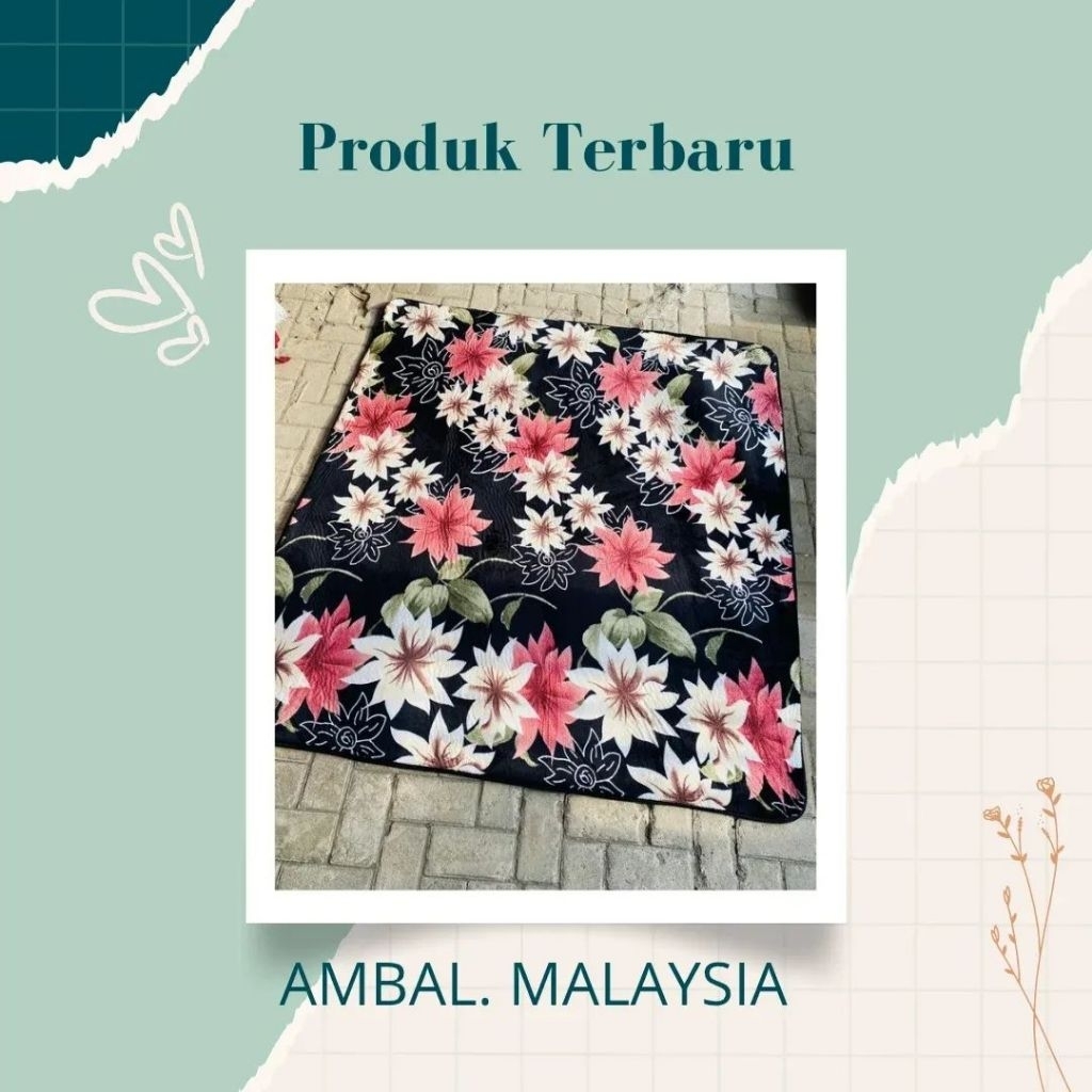 Karpet Ambal Malaysia Motif Bunga 3D Mewah - Alas Lantai Ruang Tamu Lembut & Empuk - Ambal Import Te
