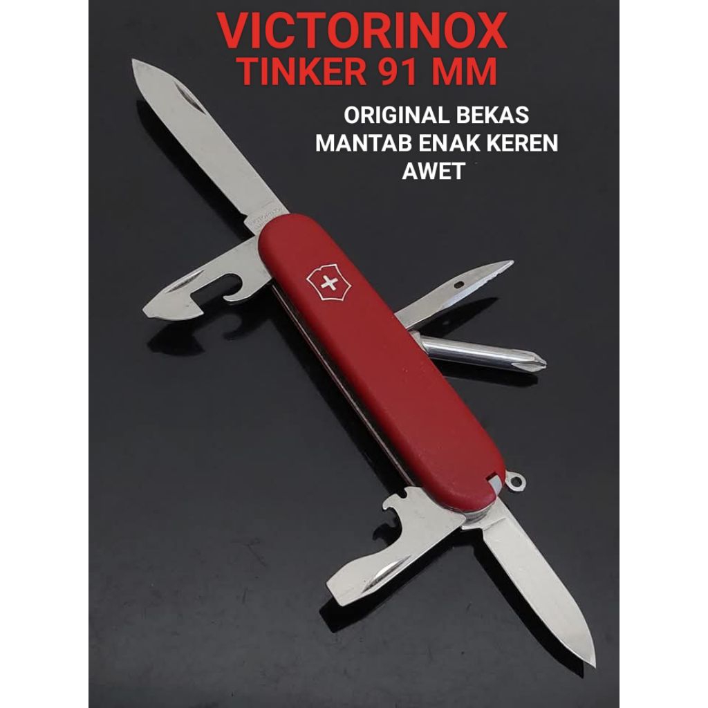 Multi Tools VICTORINOX TINKER 91 MM NILON SCALE original SECOND Mantab Aman ENAK KEREN AWET