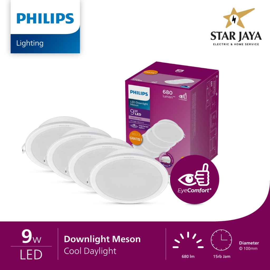 Downlight LED Philips Meson Paket 9 Watt