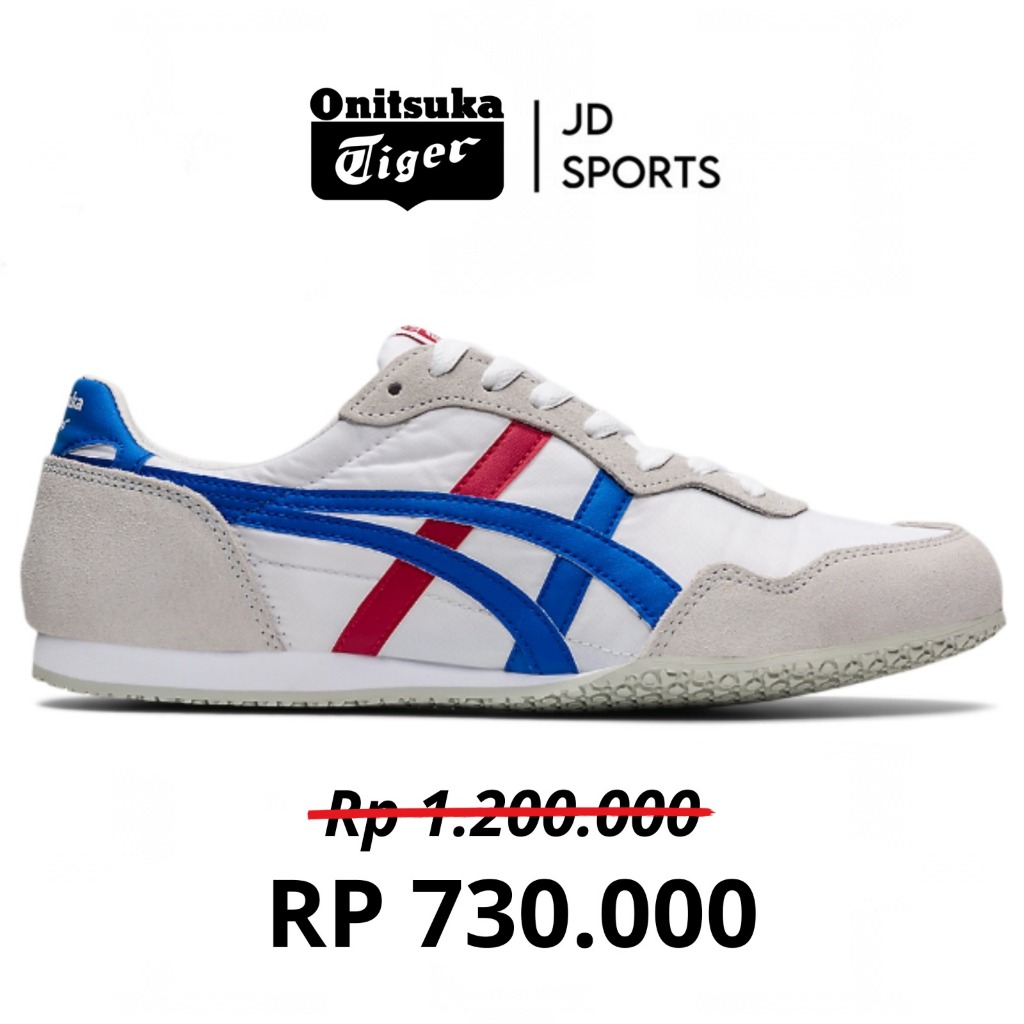 Sepatu Sneakers Onitsuka Tiger Serrano White Blue Red/Prancis Unisex Shoes