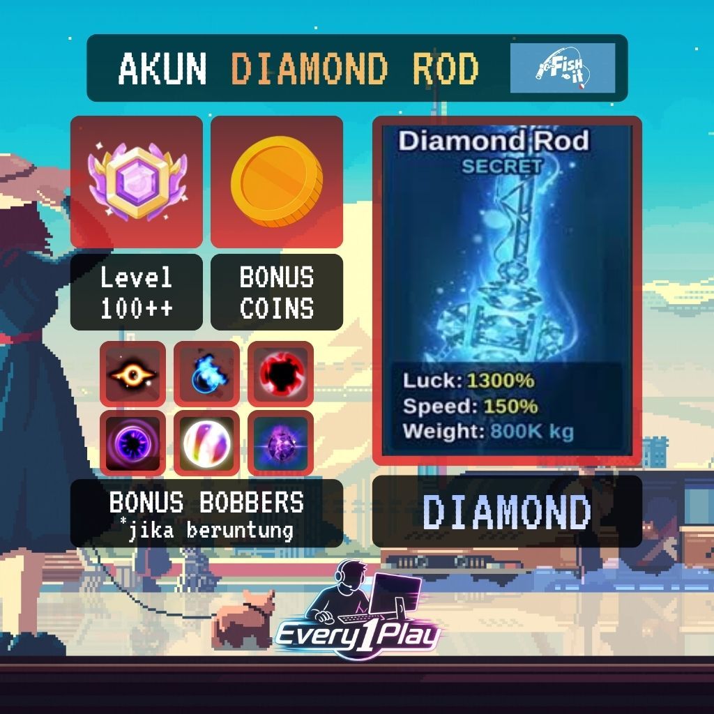 Akun Fish It Diamond Rod - Akun Roblox Fish It