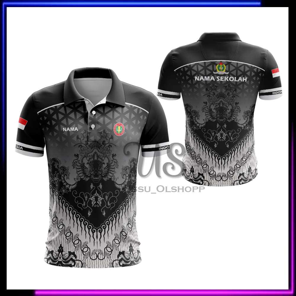Baju PGRI - Kaos Guru Batik PGRI Pria dan Wanita - Seragam Batik PGRI Custom Nama/Sekolah