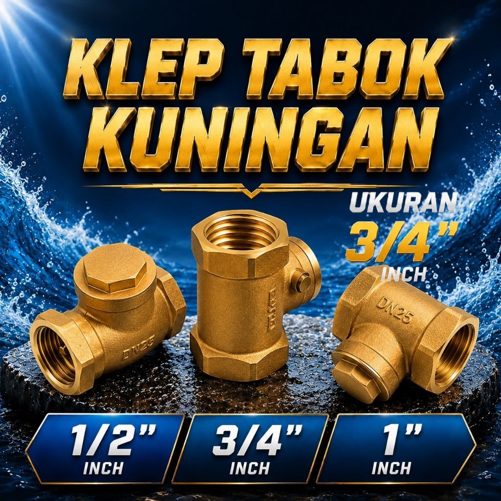 [3/4" inch ]  check valve 3/4" inch Material brass | Klep tabok Kuningan 3/4" | SR Sambungan Rumah p