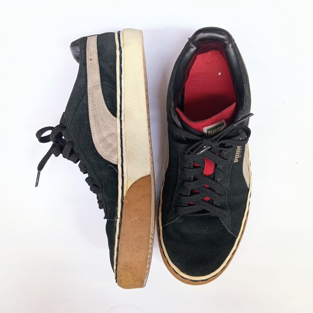 100% Original Sepatu Second Puma Suede Classic Black Gum Sol Karet Vintage