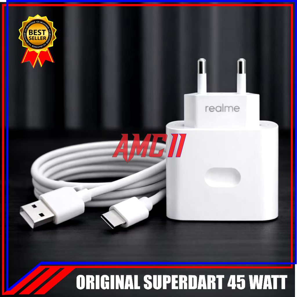 CHARGER CASAN REALME SUPERDART TYPE C ORIGINAL SUPERVOOC TYPE C 45 WATT