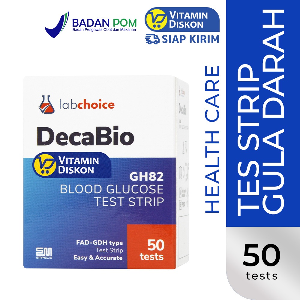 LABCHOICE BLOOD GLUCOSE TEST STRIP DECABIO GH82 | ALAT CEK GULA DARAH, ALAT CEK GULA, TEST STRIP GUL