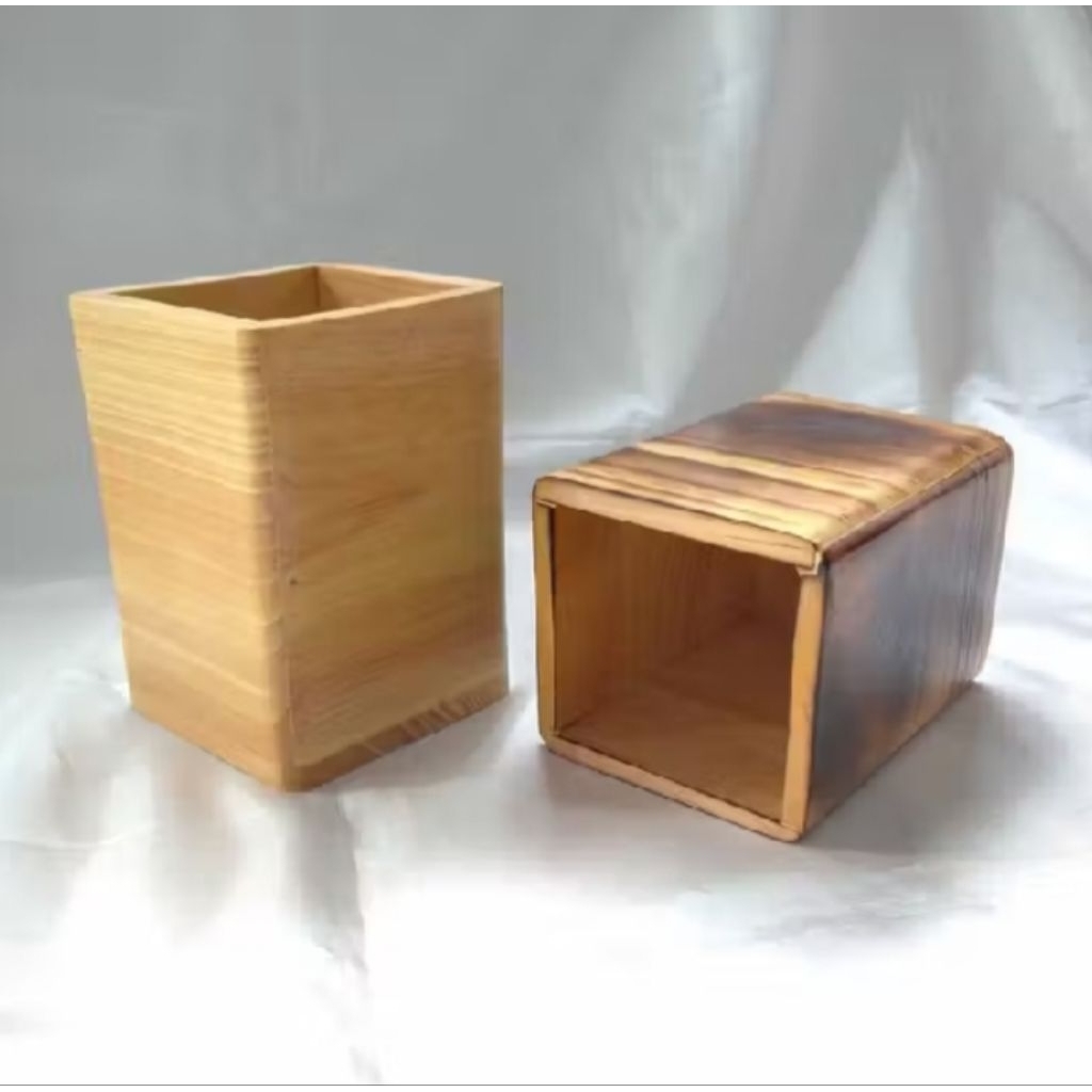 Tempat Sendok Garpu Aesthetic Kayu Jati Estetik