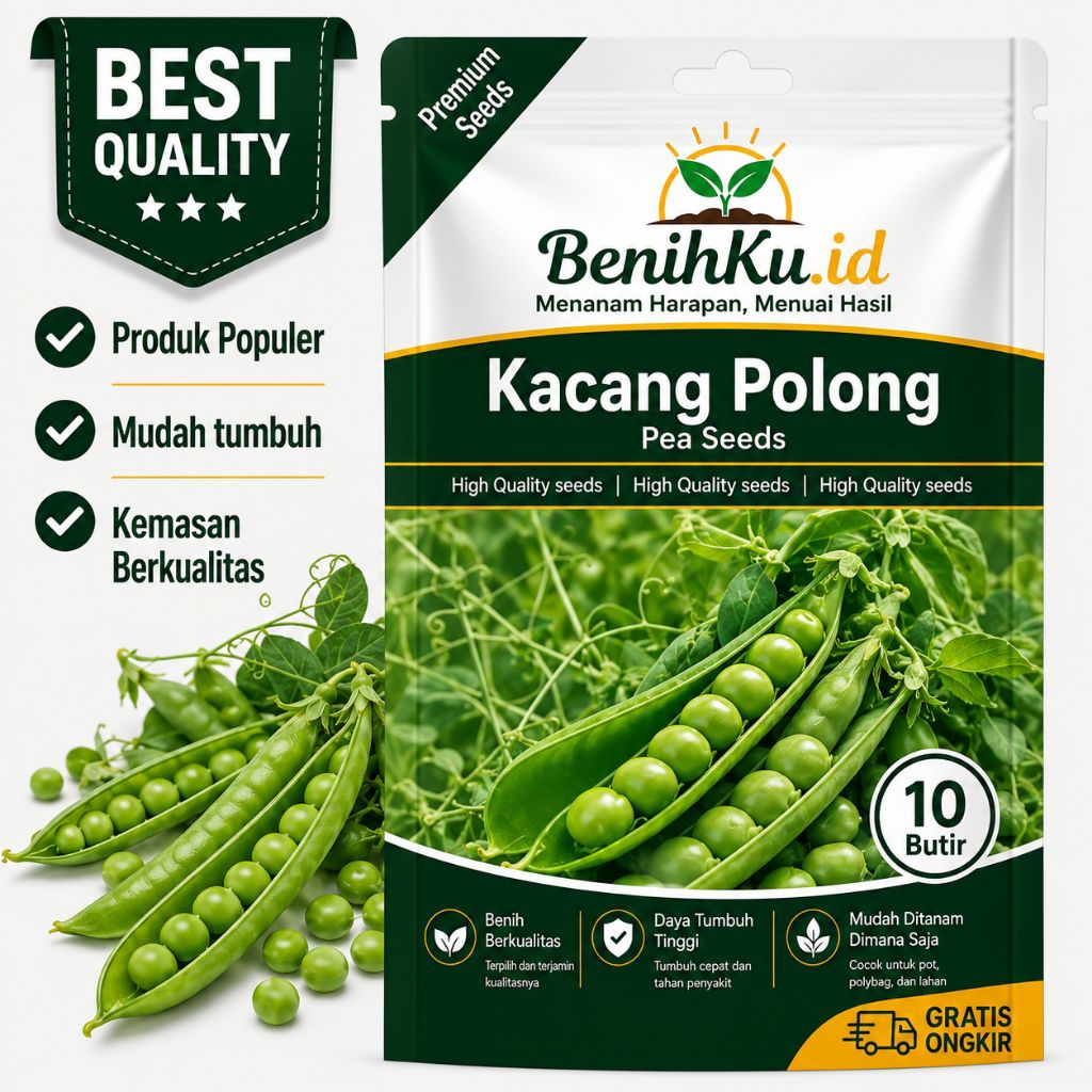 Benih Kacang Polong Premium isi 10 | Benihku.id