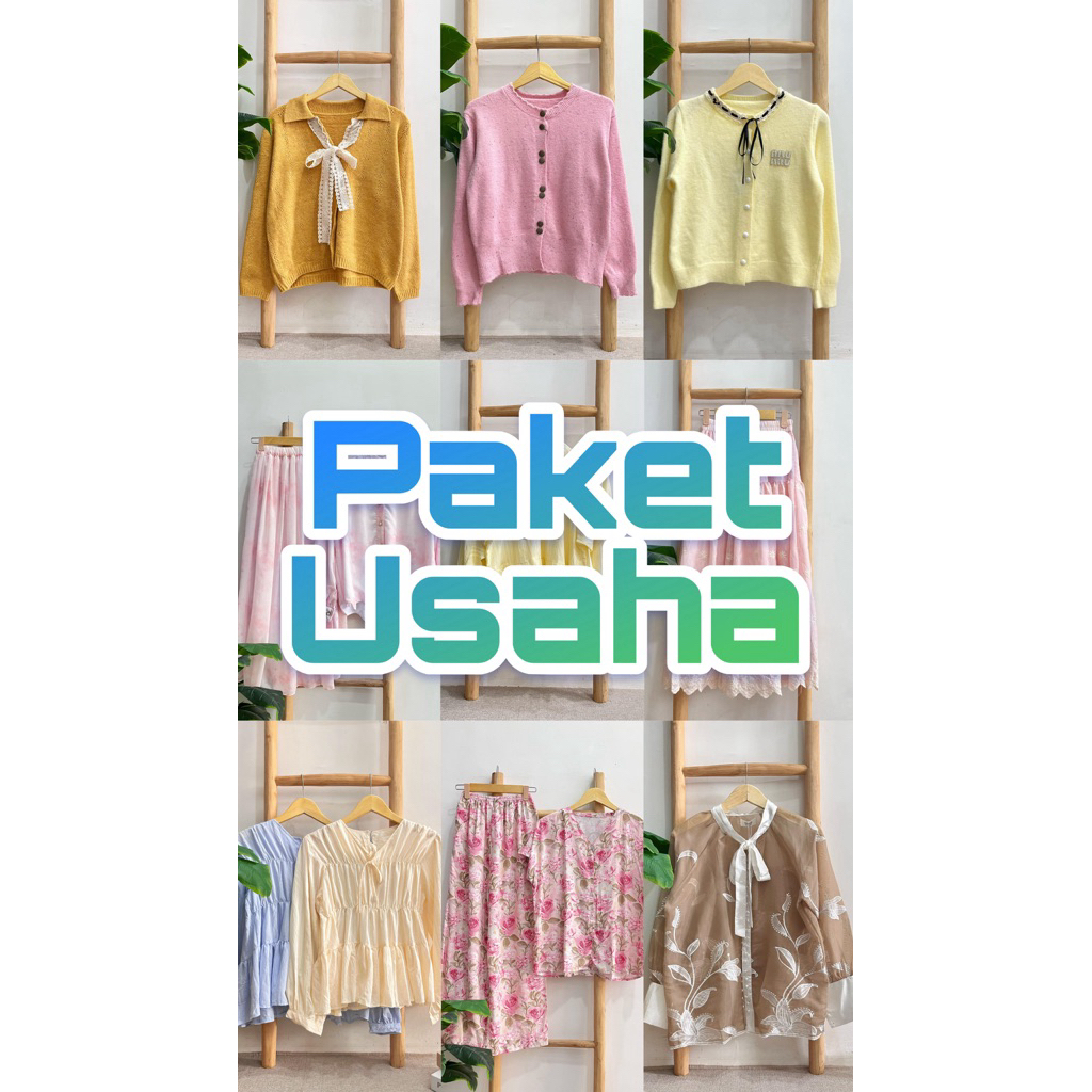 PAKET USAHA KEMEJA CARDI CELANA ROK