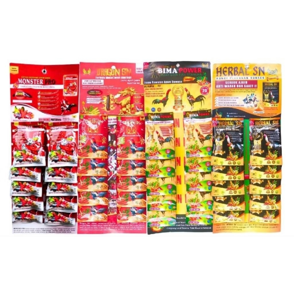 SEPAKET JAMU AYAM LAGA SIAPAN DAN RAWATAN MONSTER PRO DRAGON BIMA POWER HERBAL SN