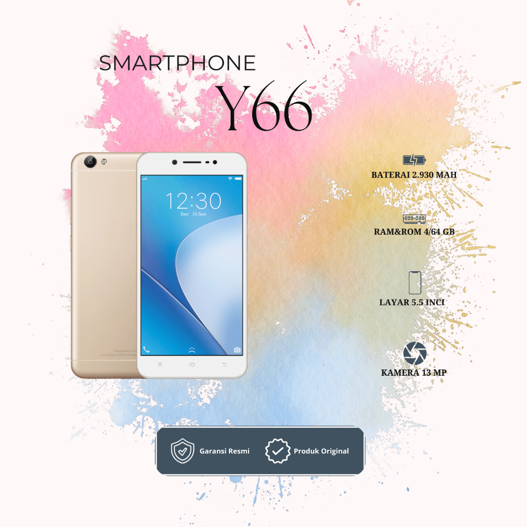 HP VIVO Y66 RAM 4/64GB KAMERA 13MP LAYAR 5.5 INCI ORIGINAL GARANSI 1 TAHUN