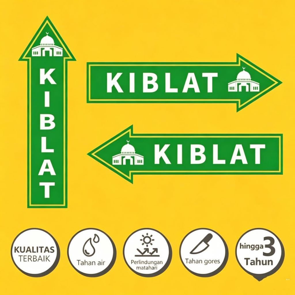 Stiker Kiblat / Sticker kiblat / stiker arah kiblat / sticker arah kiblat / stiker arah kiblat shala