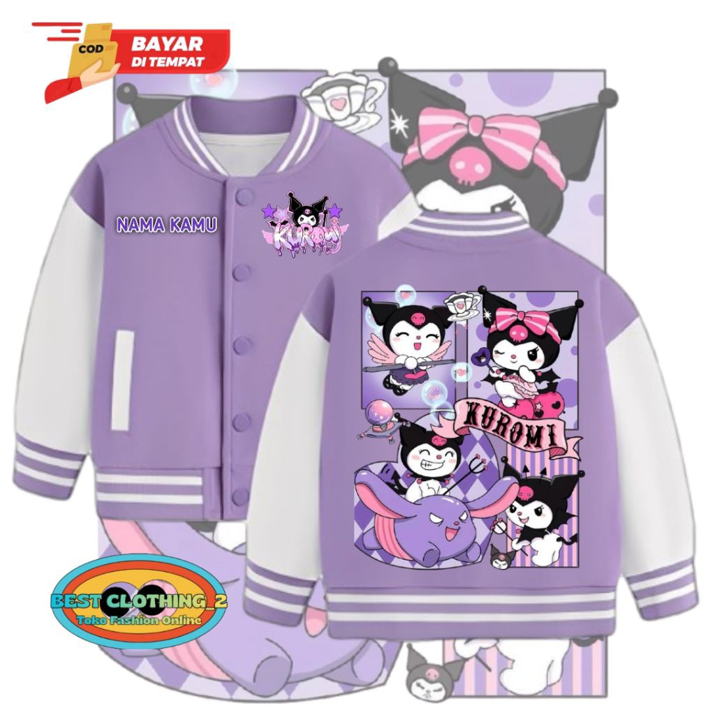 Jaket Varsty Anak Kuromi / Varsty Anak Kuromi Free Nama