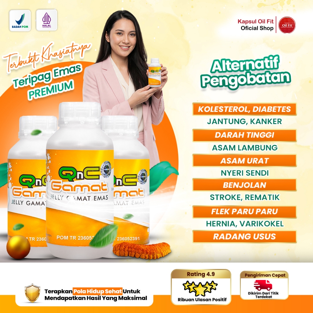Qnc Jelly Gamat 100% Gamet Emas Asli Dan Original 300 ML Obat Kolesterol Diabetes Jantung Darah Ting