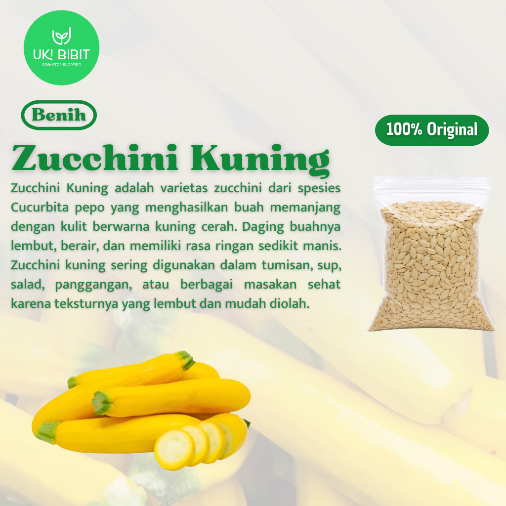 ( 3 Butir ) Benih Biji Zucchini Kuning Panjang | Zukini Kuning | Labu Cukini