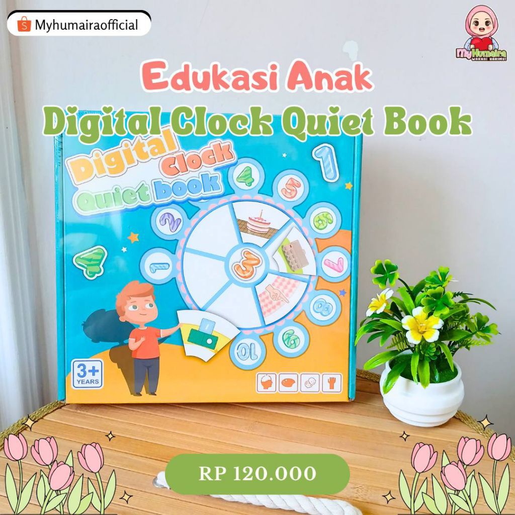 [TENGGARONG] EDUKASI ANAK - DIGITAL CLOCK QUIET BOOK