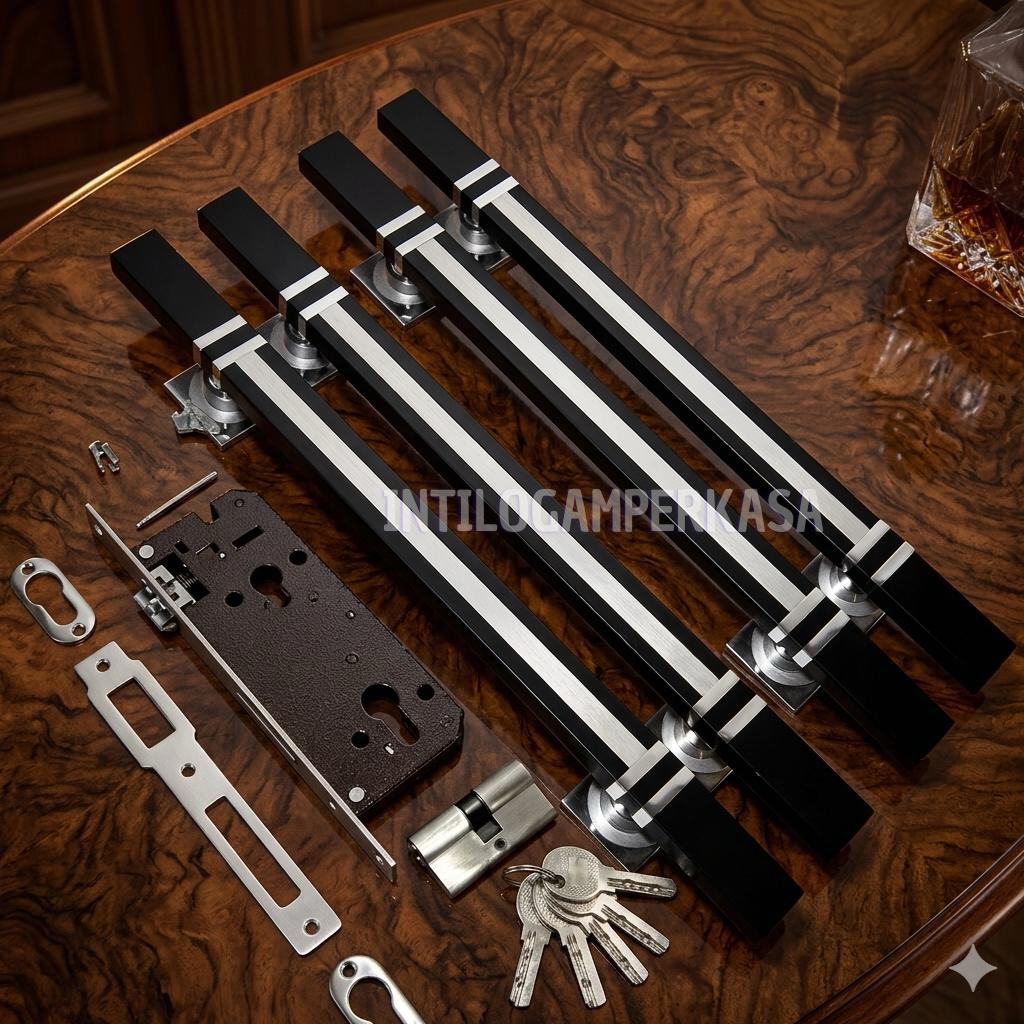 Handle Pintu Rumah full Set Lengkap Bodi Kunci & Silinder - Gagang Pintu Minimalis