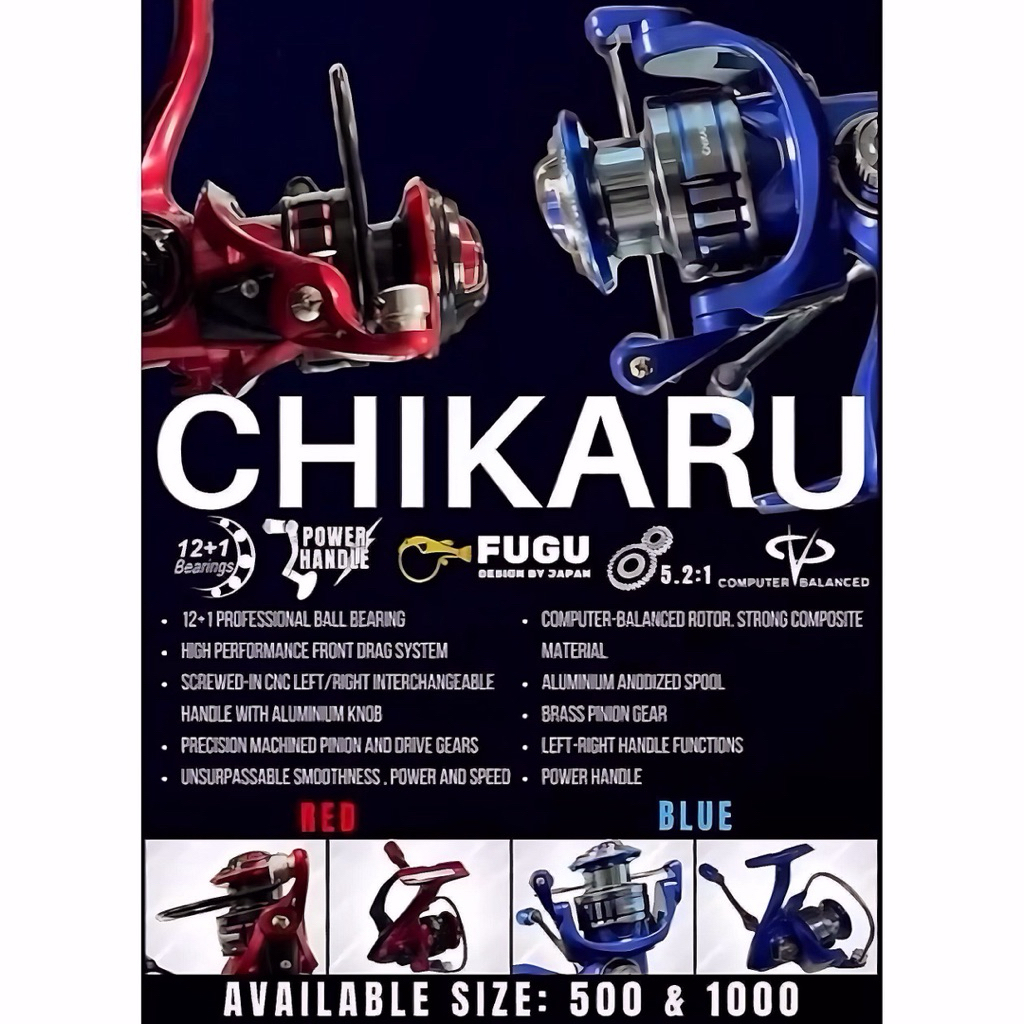 REEL FUGU CHIKARU 500 - POWER HANDLE - ORIGINAL JAPAN