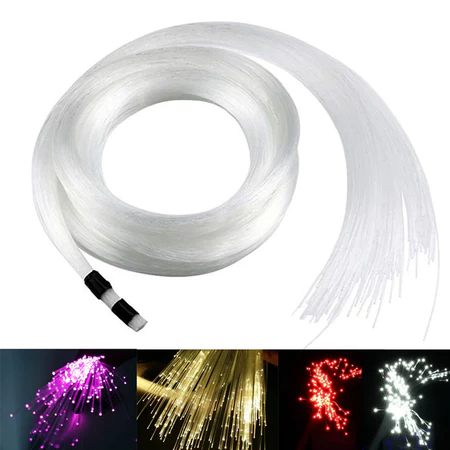 Kabel Serat Lampu Fiber Optik RGB 1mm Panjang 100 Meter PMMA End Glow Lampu Hias Bintang Untuk Dekor