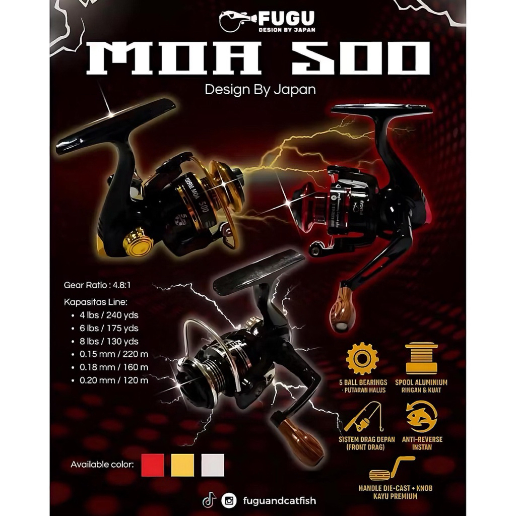 REEL PANCING MINI FUGU CATFISH MOA 500 ULTRA LIGHT FISHING - ORIGINAL JAPAN