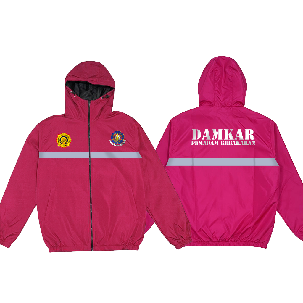 Jaket Custom DAMKAR YUDHA BRAMA JAYA PRIA WANITA SCOTLIGHT PARASUT WINDBREAKERS Olahraga